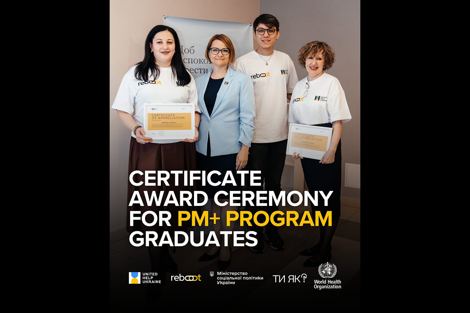 Certificate Ceremony Honors Psychologists Trained to Support People Affected by War: Dr. Maryna Baydyuk and three psychologists recently certified.