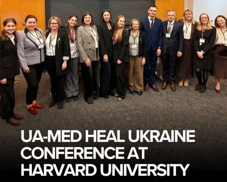 Group photo of the Civilians HELP and other attendees at the Ua-Med Heal Ukraine Conference at Harvard University.