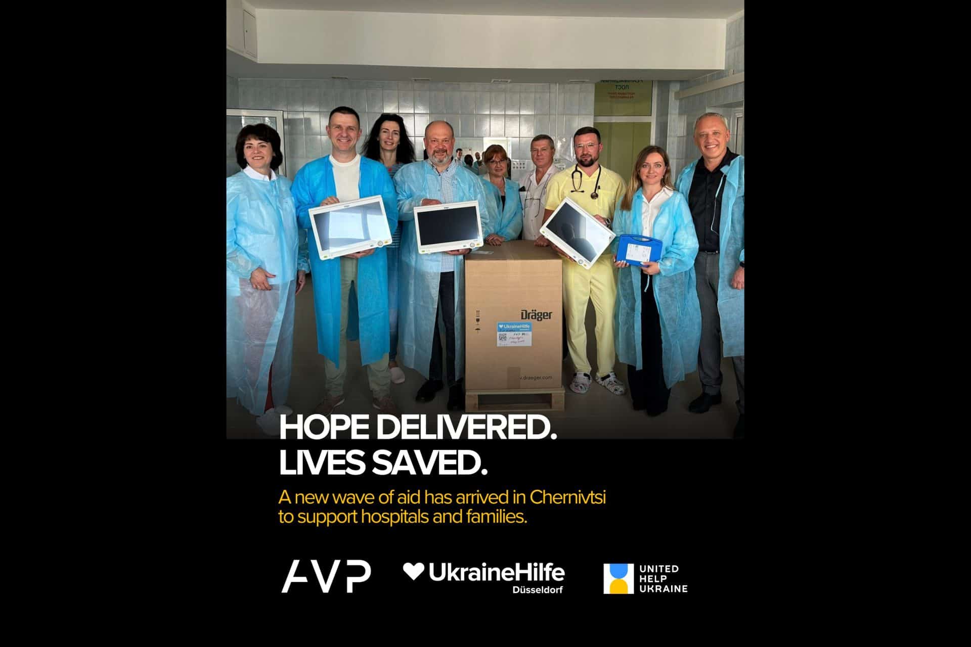 Ukrainian doctors just received humanitarian aid from registered german charity AVP in collaboration with Civilians HELP.