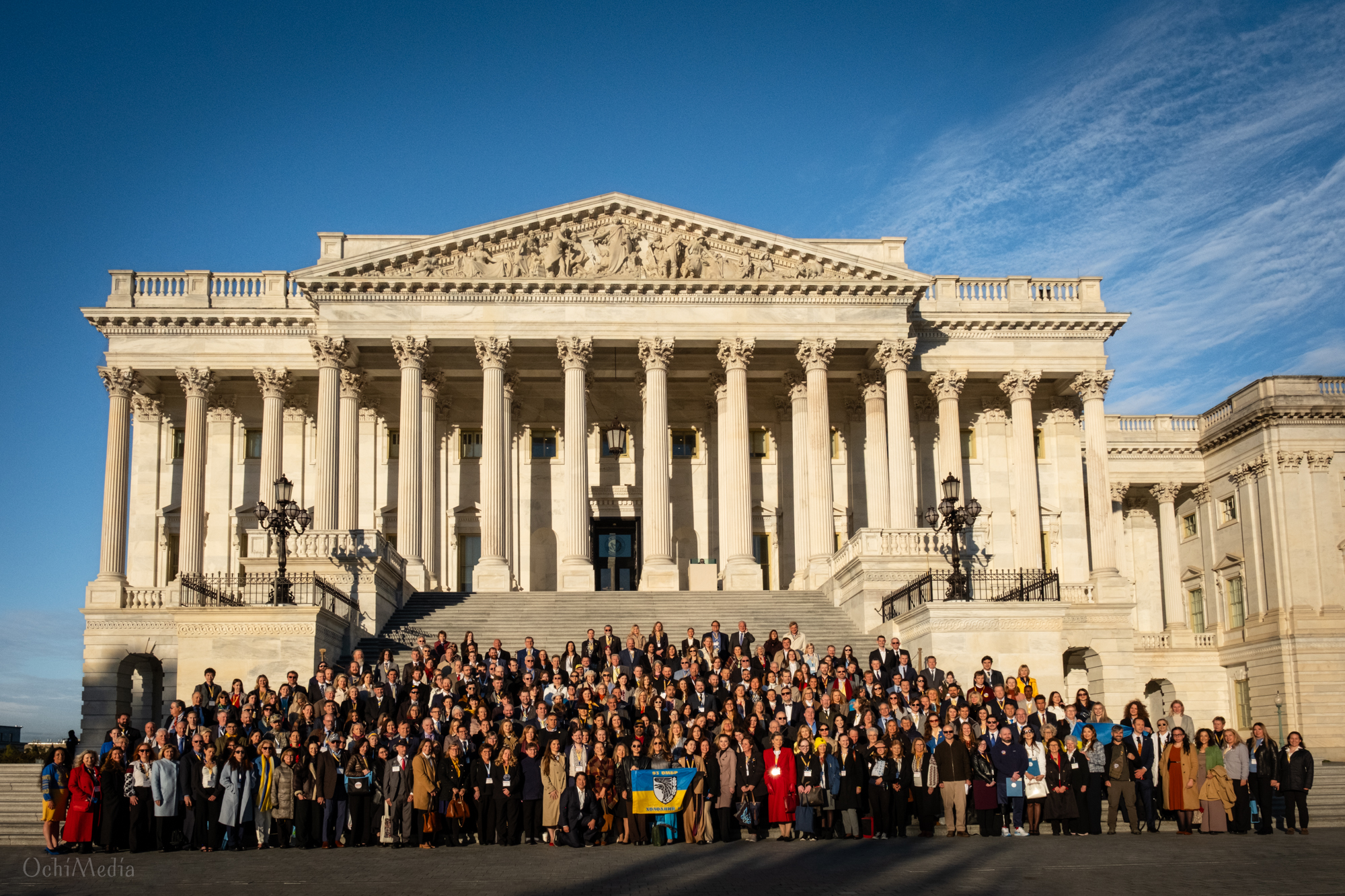 Attendees of the 7th Ukraine Action Summit in Washington in 2025. Group photo in front of the Capitol.